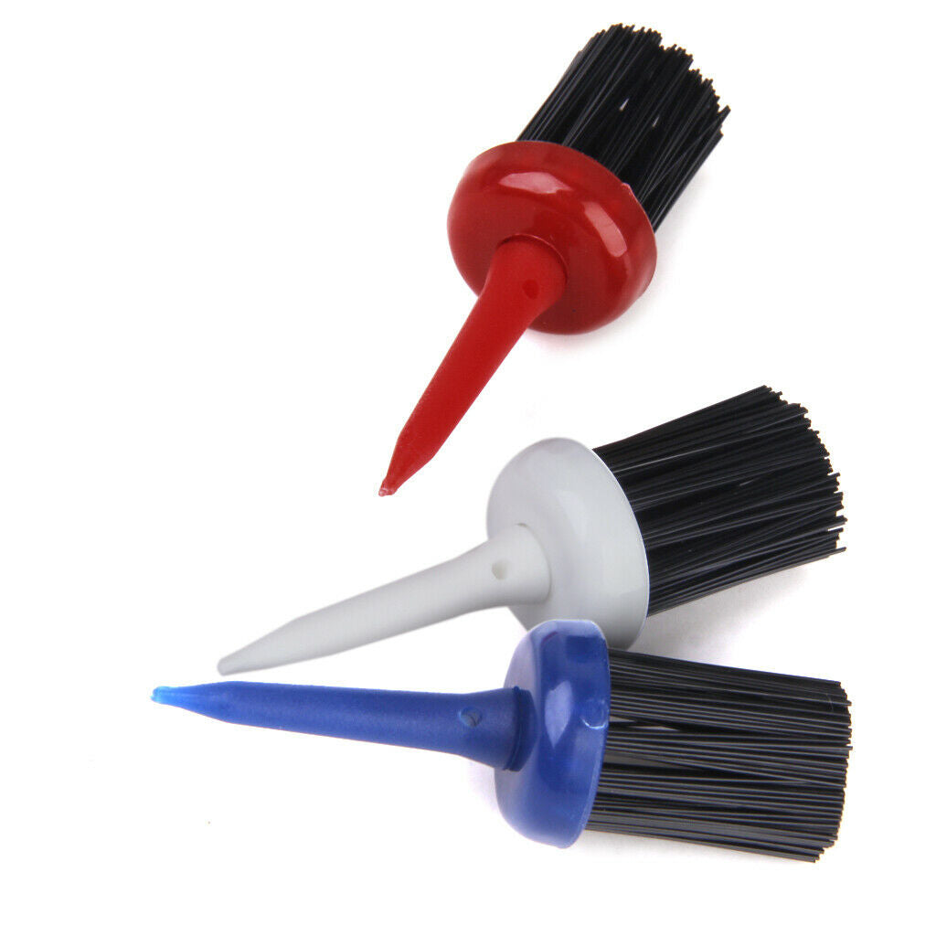 3pcs Nylon Golf Tee Brush Driver 57mm 5.7cm Random Color