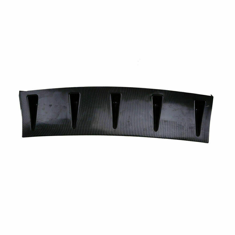 Rear Lower Carbon Fiber Bumper Lip Diffuser Shark Fin Spoiler Universal Fit