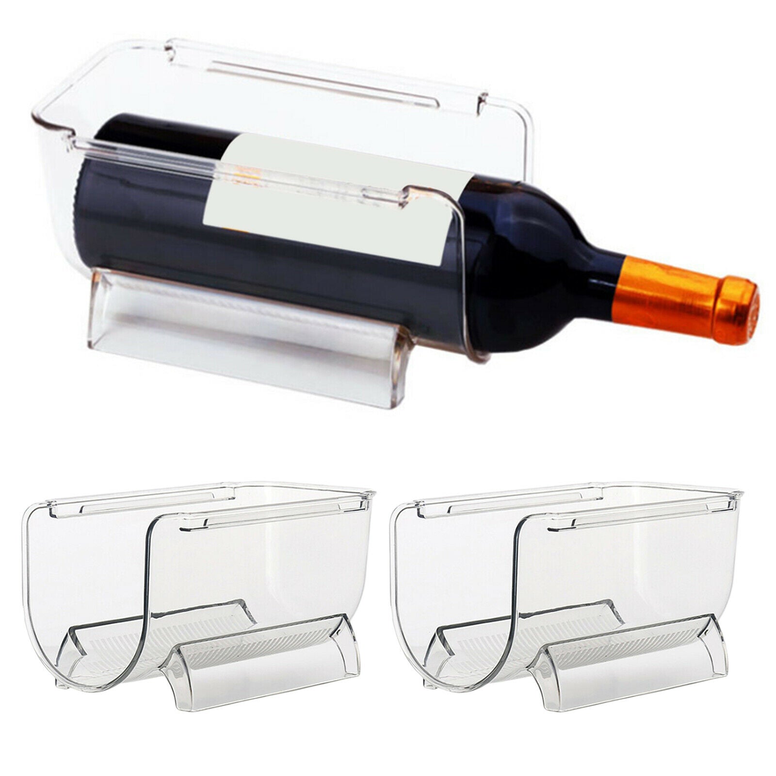 2pcs Acrylic Wine Rack Wine Bottle Holder Stackable Display Shelf Home Decor