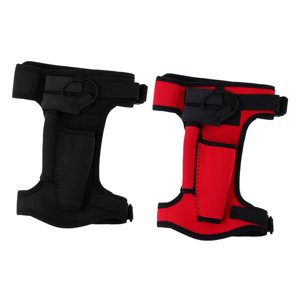 Pack of 2 Dive Sheath Thigh Holster for Snorkeling Gear Equipment Black+Red