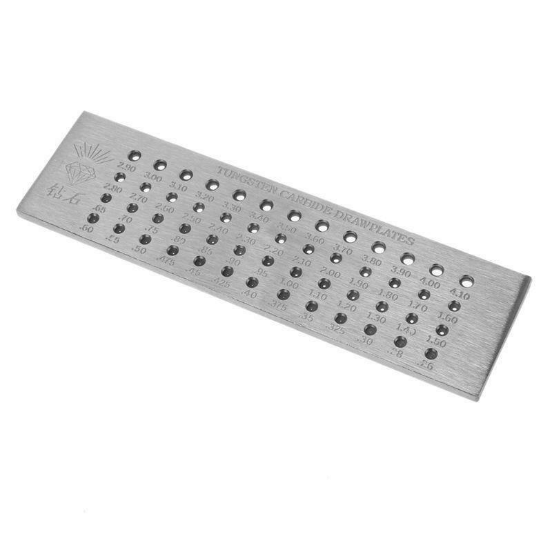52 Holes Tungsten Carbide Wire Drawplate for Jewelry Making Round 0.26-4.10mm
