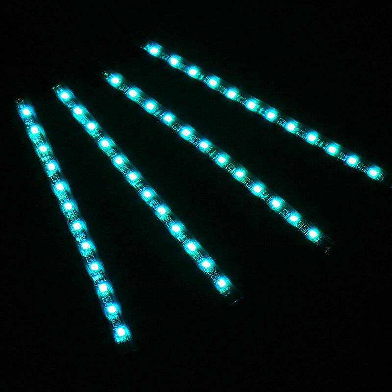 4Pcs  LED Colourful Strip Light with IR Control Box Remote Control USB Charging