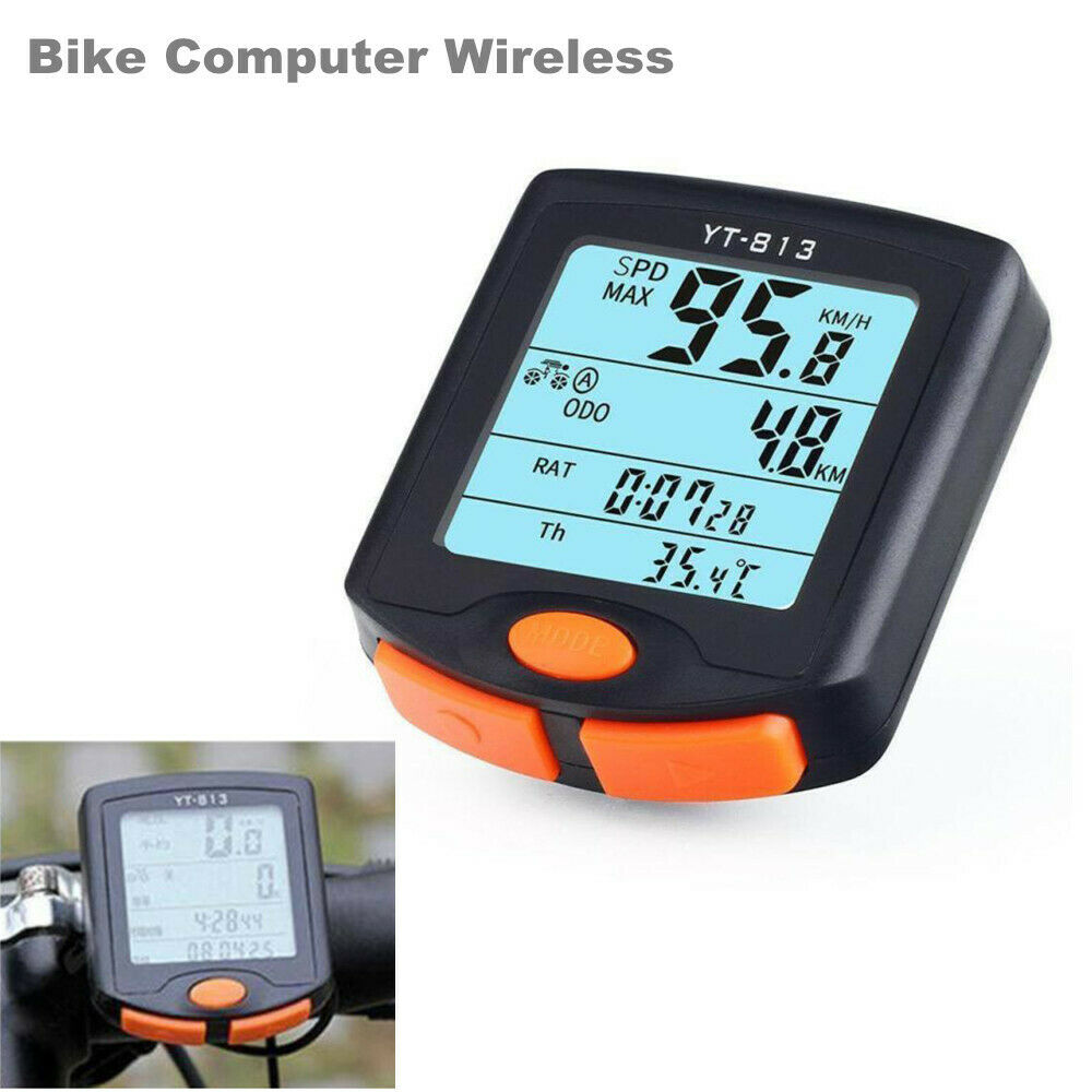 Bike Computer Wireless Motorcycle Bicycle LCD Odometer Speedometer w/ Back light
