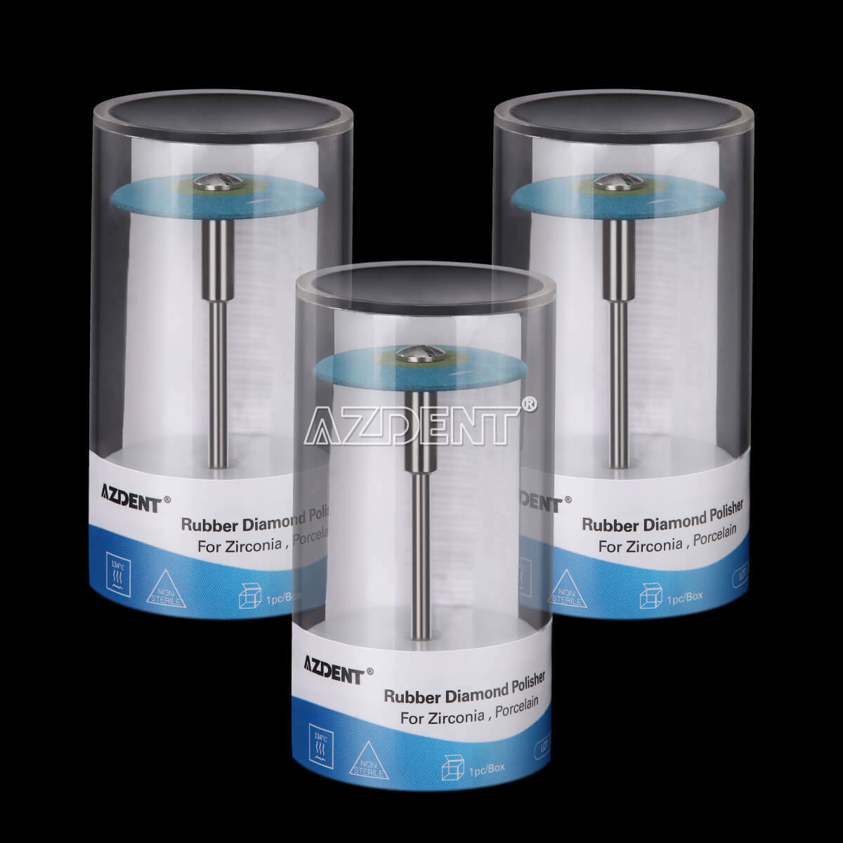 10X Dental Rubber Diamond Polisher for Zirconia Porcelain Medium coarse