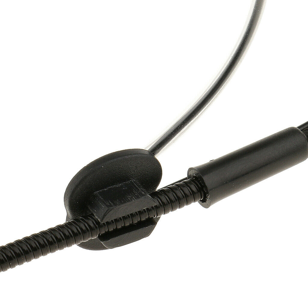 8x Foldable Head-mounted Dual Hook Wired Headset Headworn Microphone Black