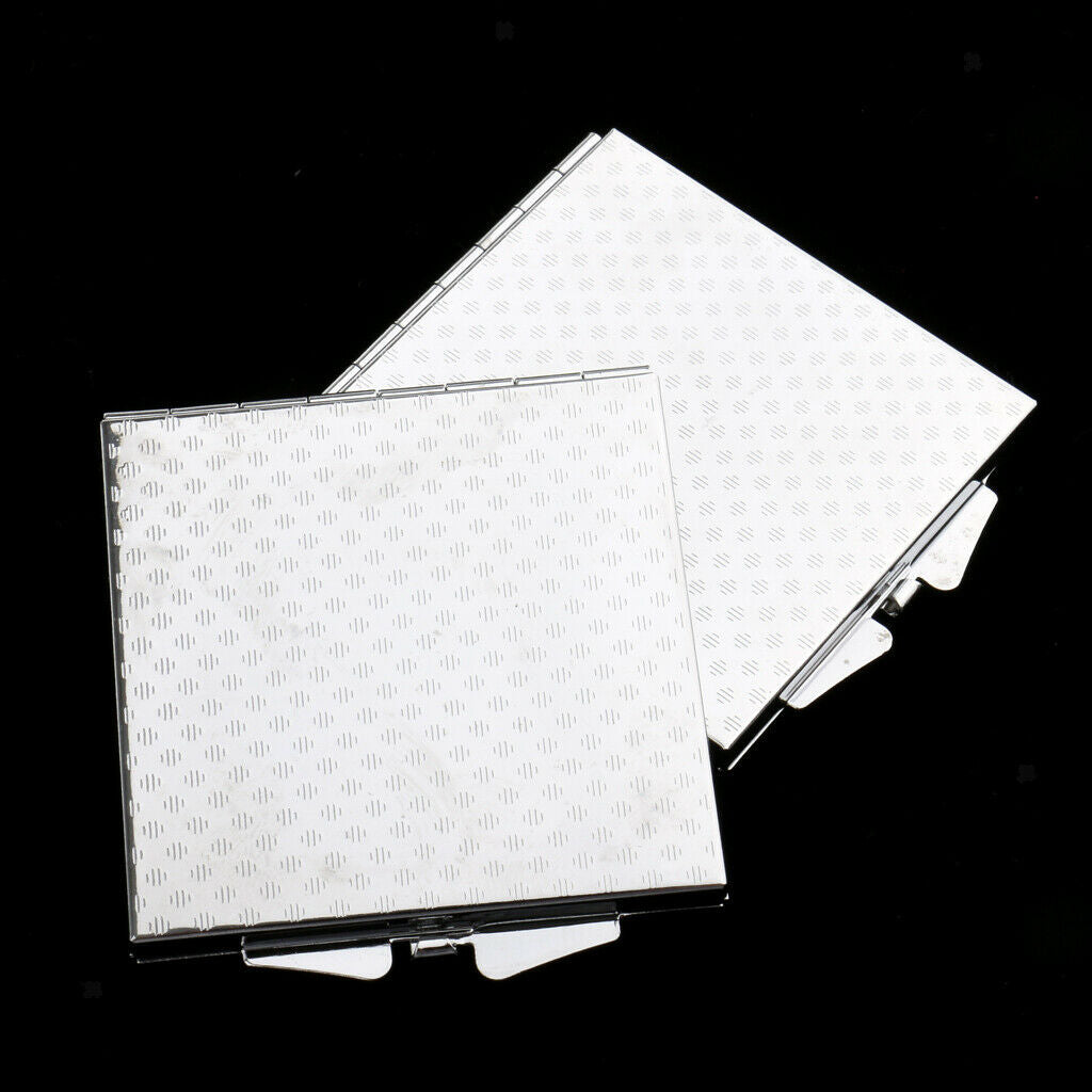 Pack of 2 Double Sides Folding Pocket-size Makeup Mirror Portable Square Compact