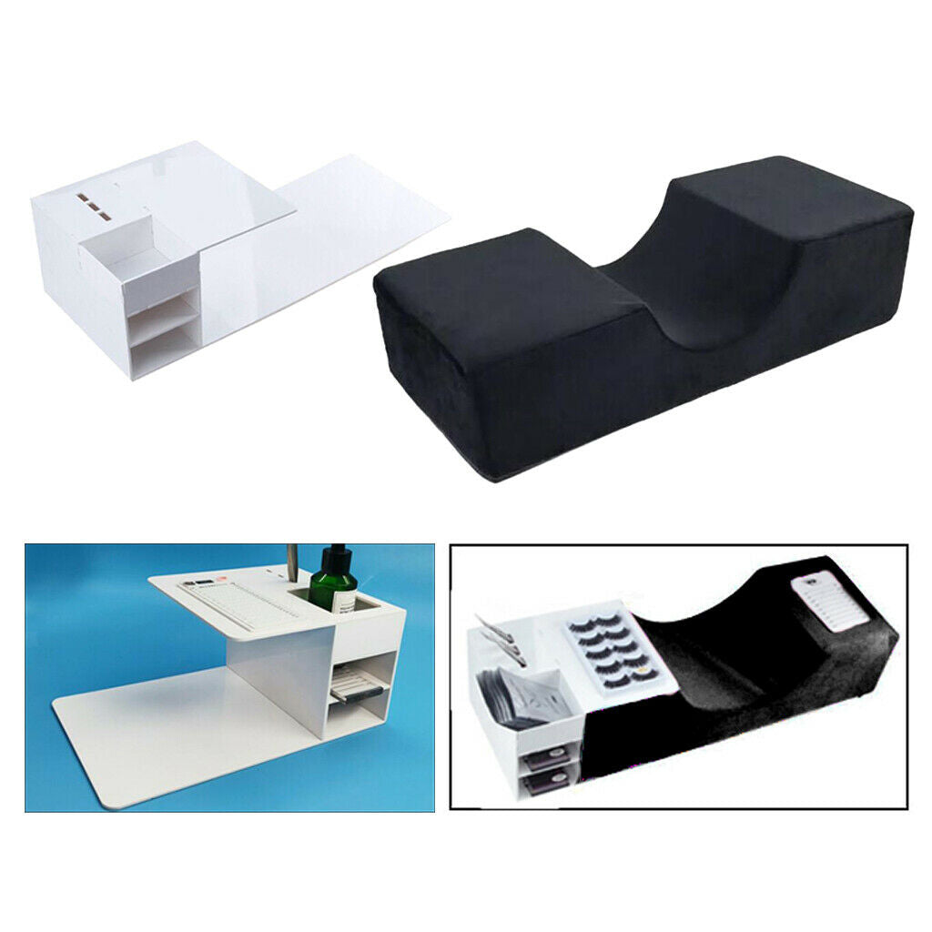 Professioanl Eyelash Extension Pillow Pad Makeup Tools w/ Acrylic Shelf