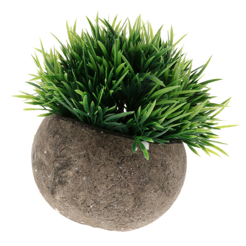 Mini Simulation Flower Bonsai Tree Mini Artificial Leaves Plant with Pot  3