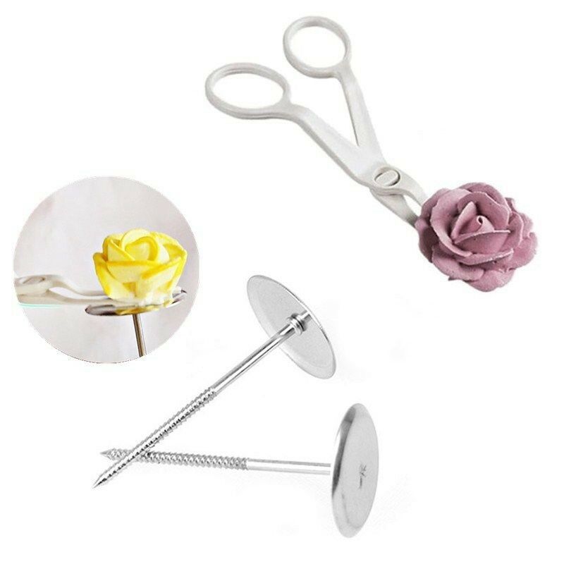DIY Birthday Cake Flower Stand + Piping Flower Scissors Nozzle Baking Tools Set