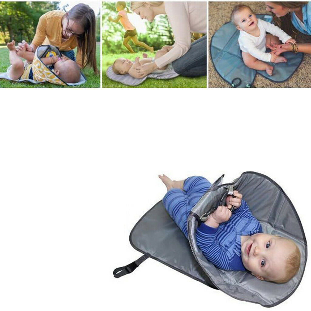 Baby Portable Changing Pad 3-in-1 Diaper Clutch Changing Station Wave