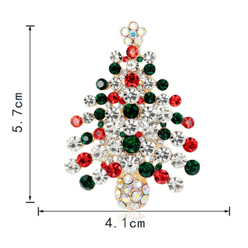 Fashion Unisex Crystal Rhinestone Brooch Christmas Tree Brooch Pin Xmas Gi.l8