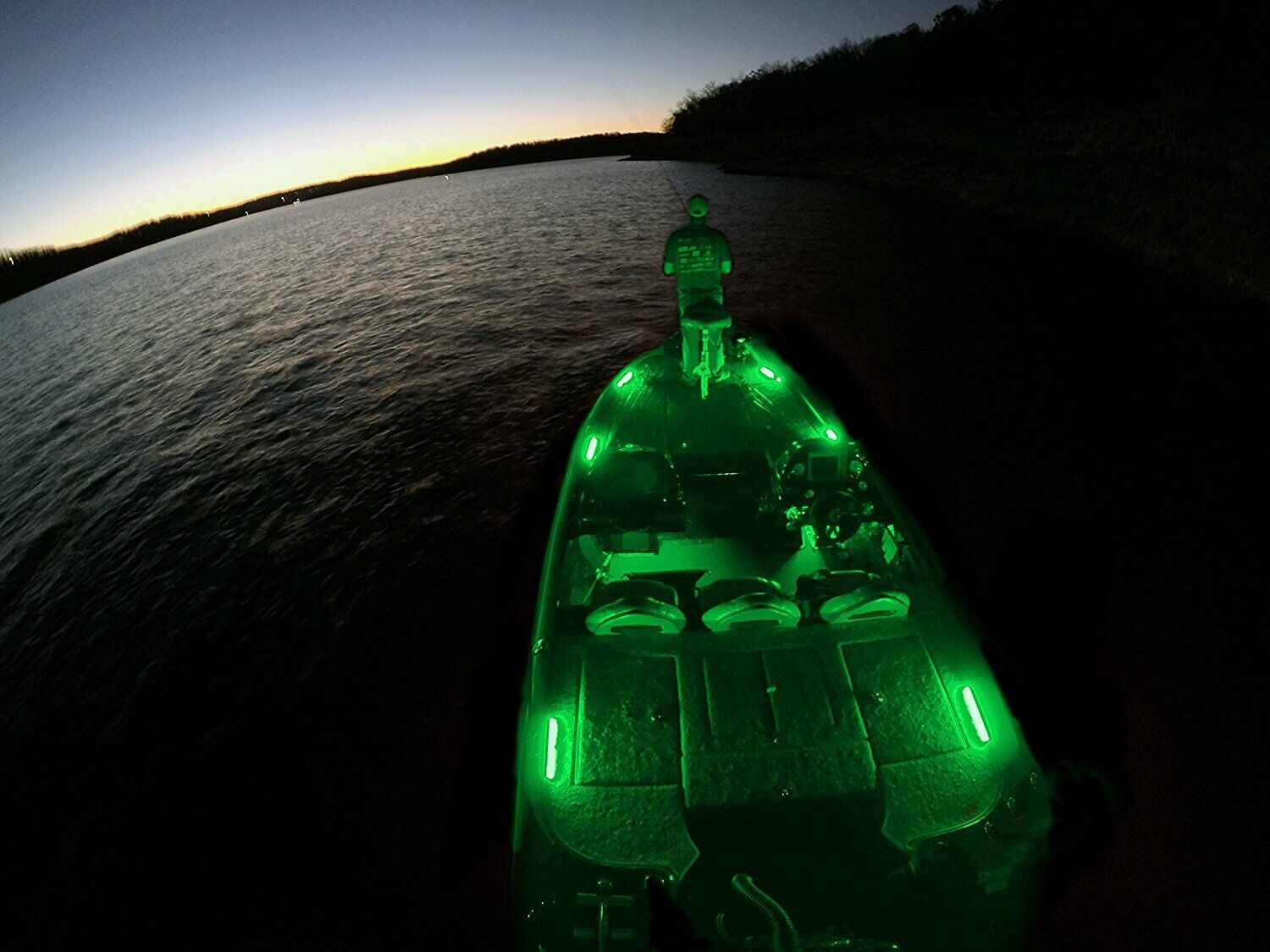 2x Waterproof 17cm Bright Green Boat Marine Grade Large 12 V LED Courtesy Lights