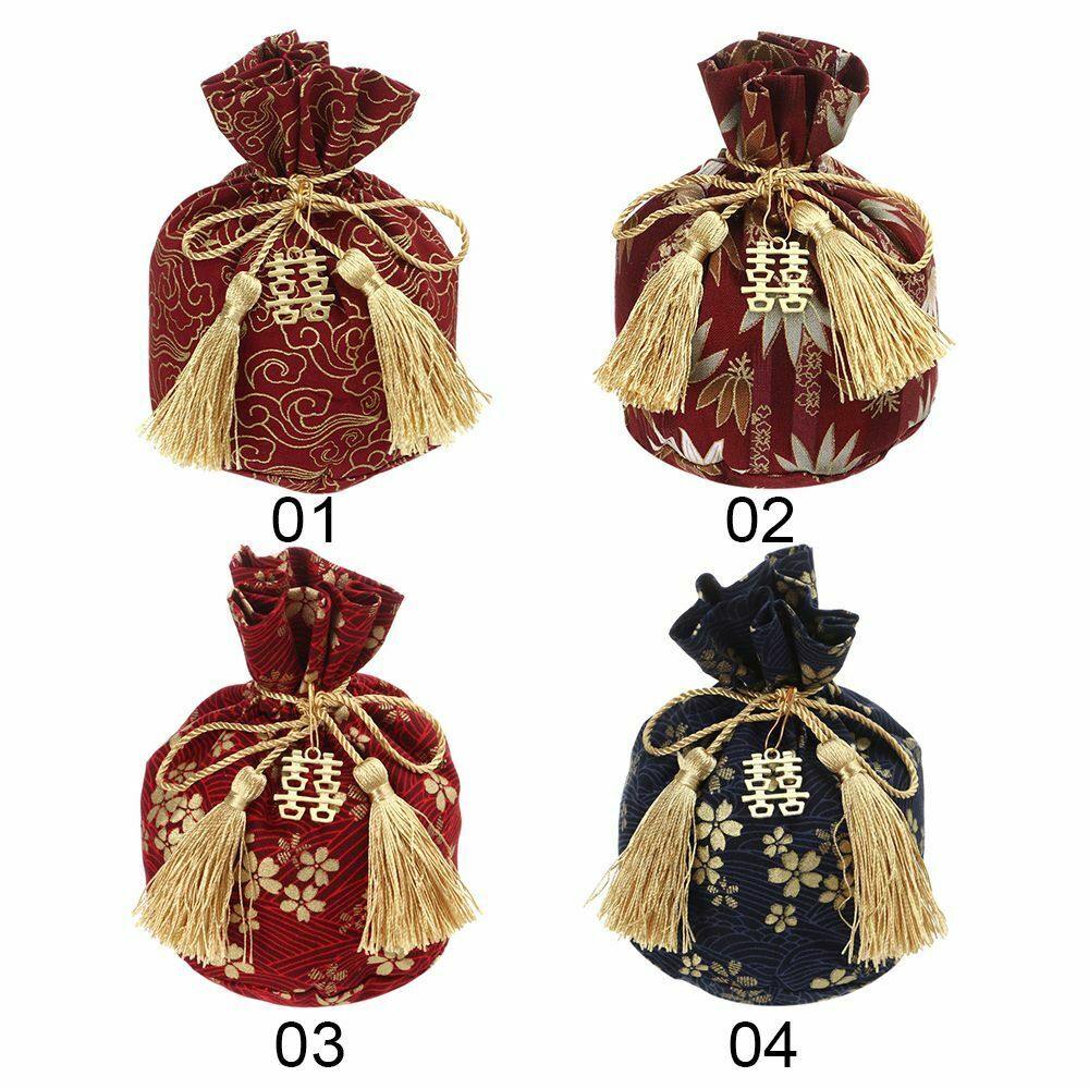 Party Tassel Bag Portable Candy Pouches Gift Bags Drawstring Pocket Candy Bag