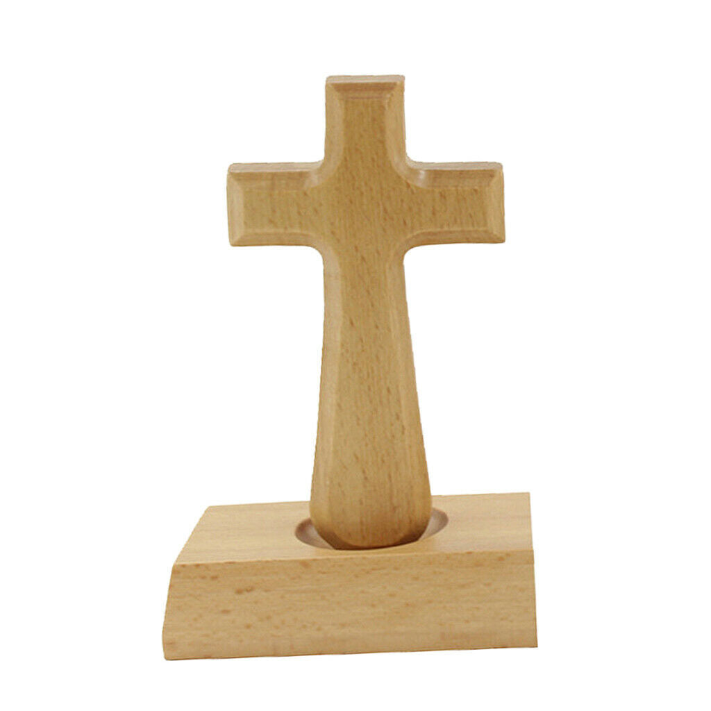 Wood Standing Cross Table Cross Catholic Modern Home Decor Gift Square top