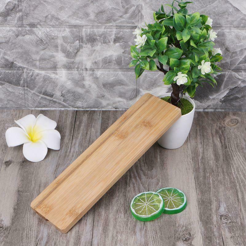 Rectangle Bamboo Wood Saucer Plant Tray Mini Plant Flower Pot Stand Pot Tray