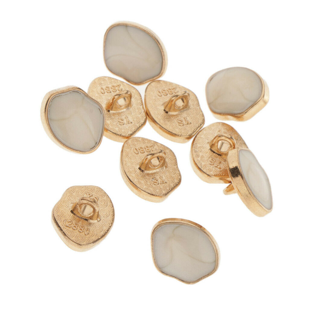 10Pc Marble Enamel Shank Buttons Metal Shank for Sewing Embellishments DIY Craft