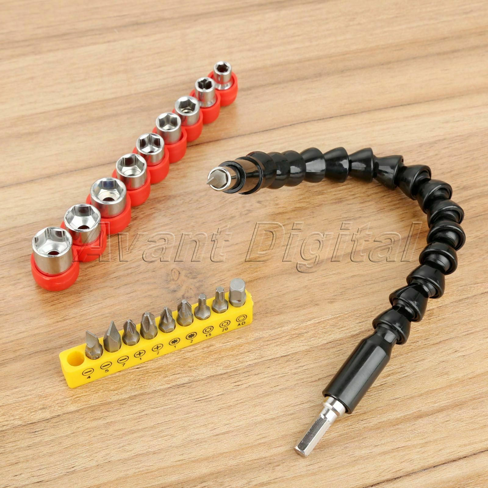 Electric Drill Screwdriver Sleeves Set & Flexible Shaft Drill Bit Holder 20pcs
