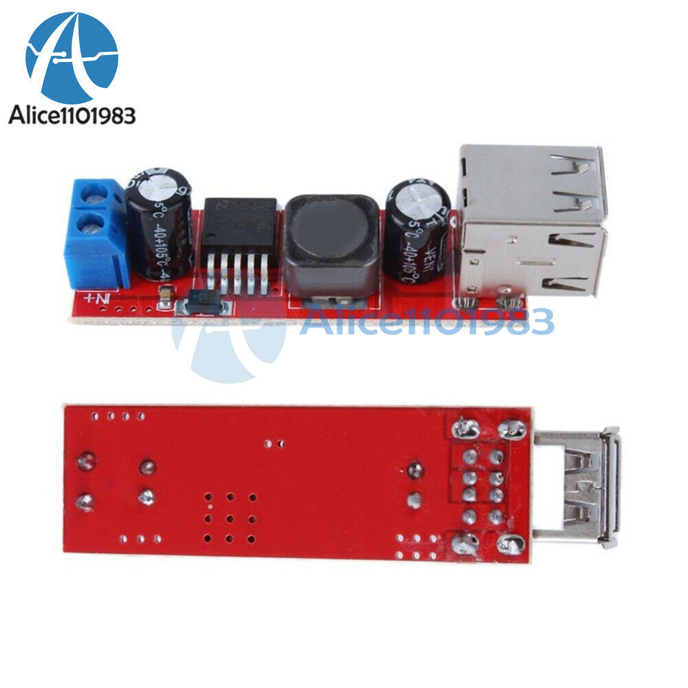 5PCS LM2596 DC 6V-40V To 5V 3A Double USB Charge DC Step-down Converter Module