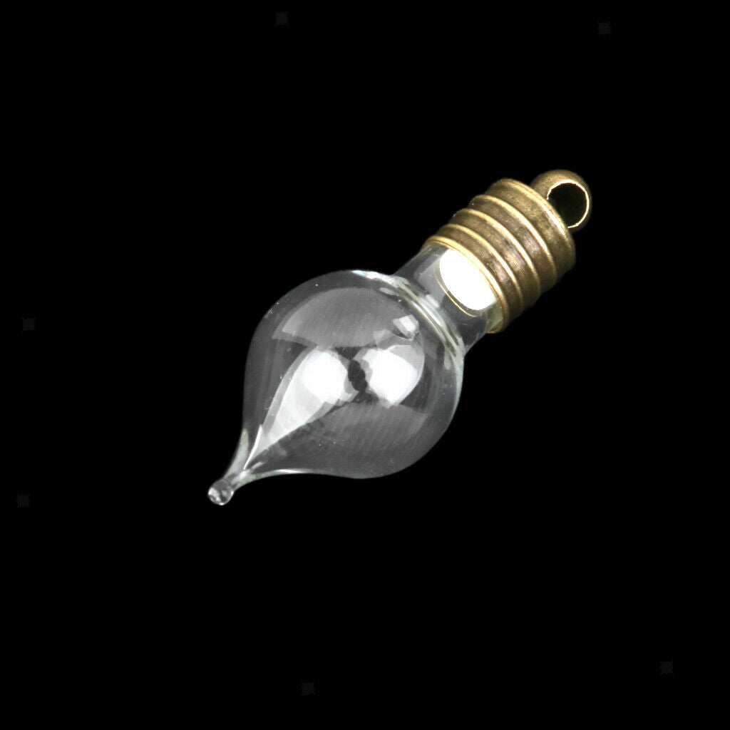 Mini Empty Glass Teardrop Pendant Charms Vials Wish Bottles 10Pcs Clear