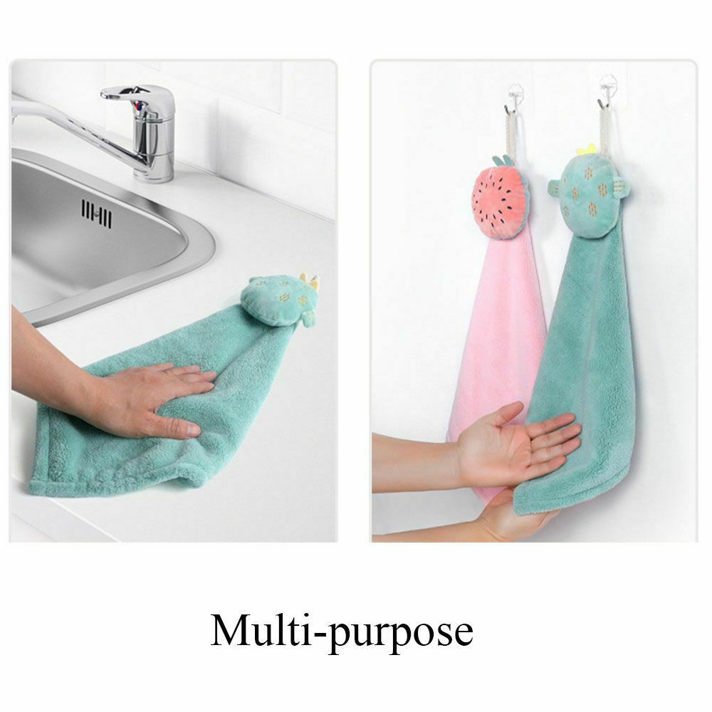 Tools Bathroom Supplies Absorbent Cloth Coral Velvet Hanging Towel Hand Towel