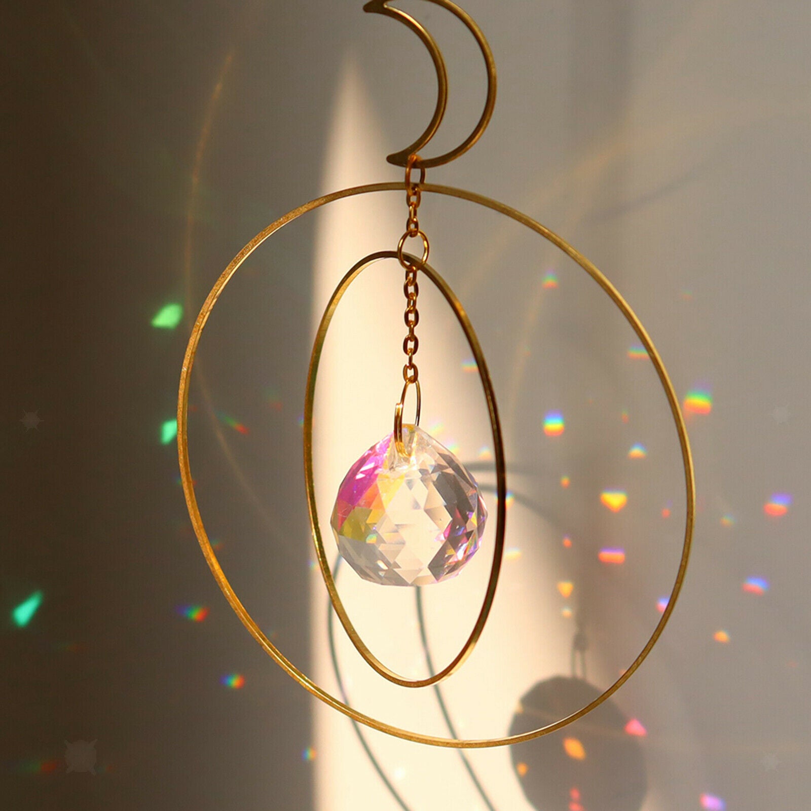 Crystal Suncatcher Gourd Prism Drops Rainbow Maker Home DIY Decor Ornaments