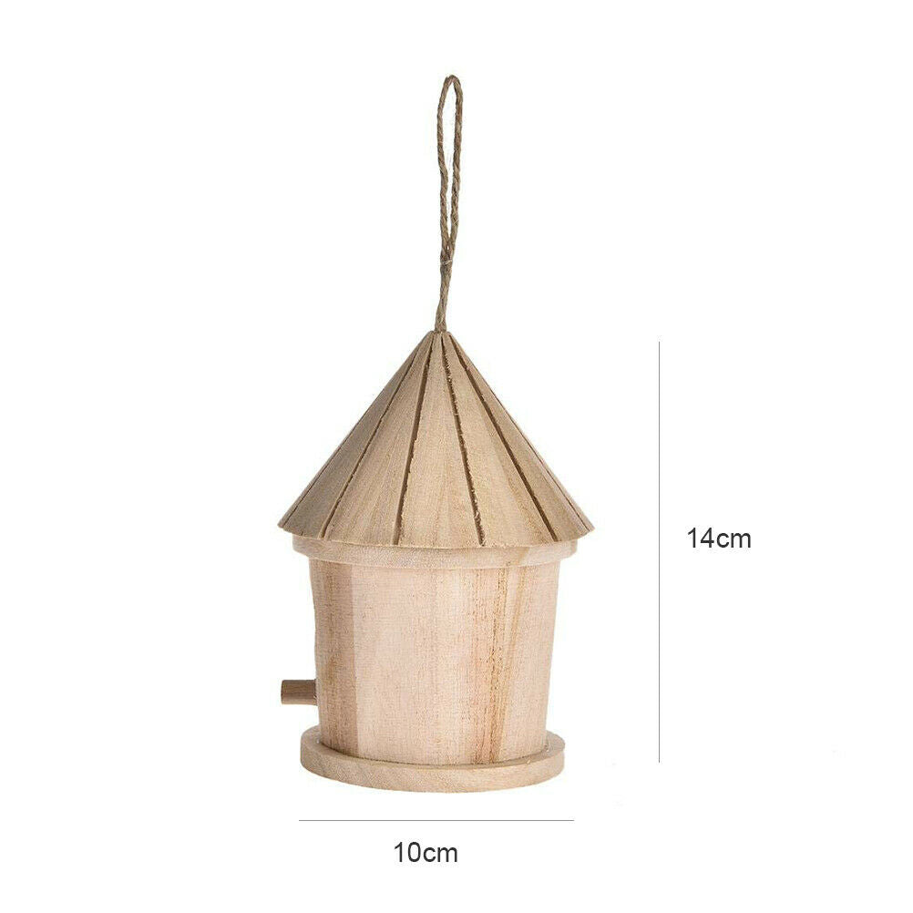 Wooden Bird Nest Hanging Bird House Natural Wooden Bird Cage Resting Place
