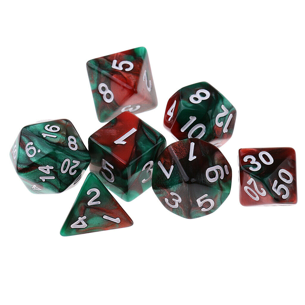 7x Aryl Polyhedral Dice for  MDN Accessory + Cup