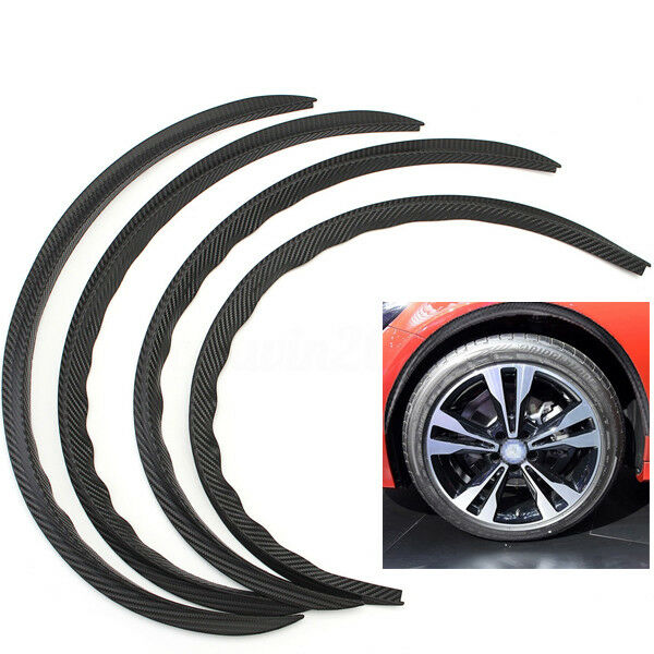4x 28.7" Carbon Fiber Car Wheel Eyebrow Arch Trim Lips Fender Flares Protector