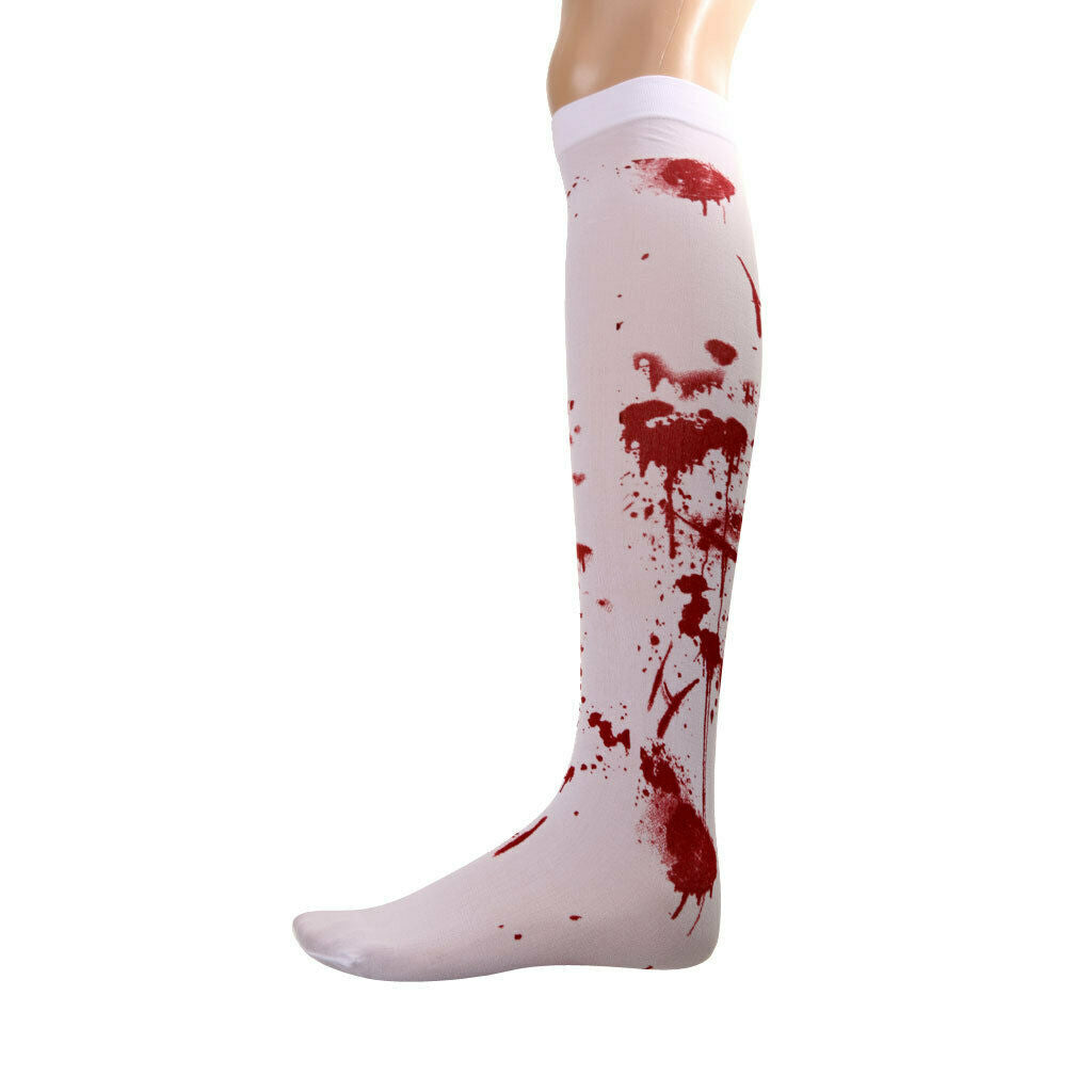 Fancy Party Halloween Bloody Blood Stain Hosiery Suit Thigh High Stockings