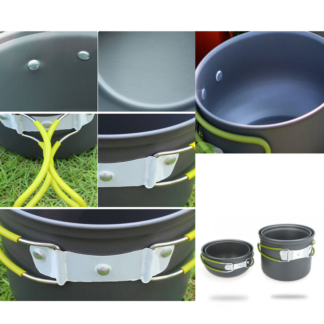 Outdoor Cooking Bowl Set Camping Hiking Picnic Backpacking Pot Pan Cookware