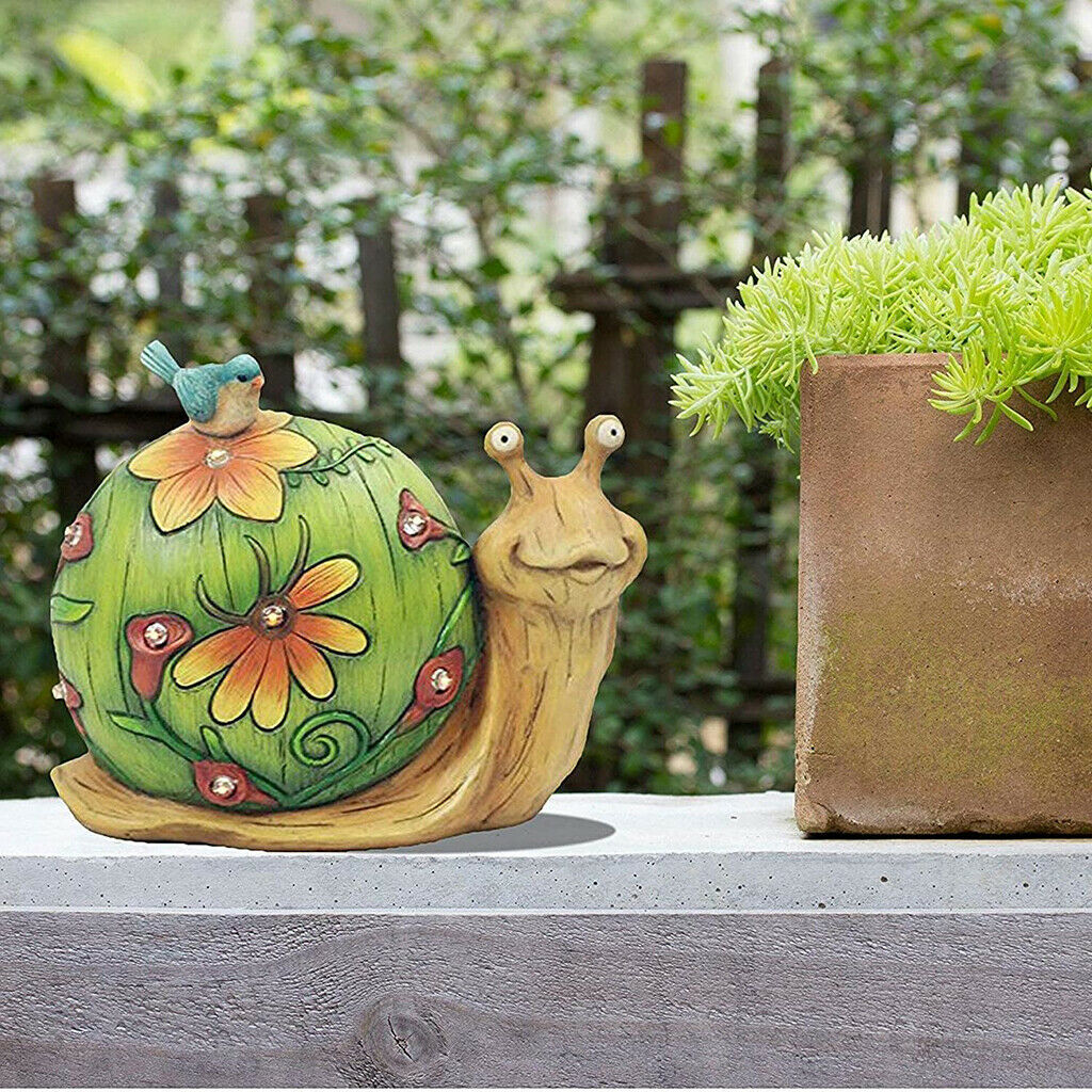 Garden Snail Statue Decor Waterproof for Lawn Yard Ornament 10x5x8.5inch