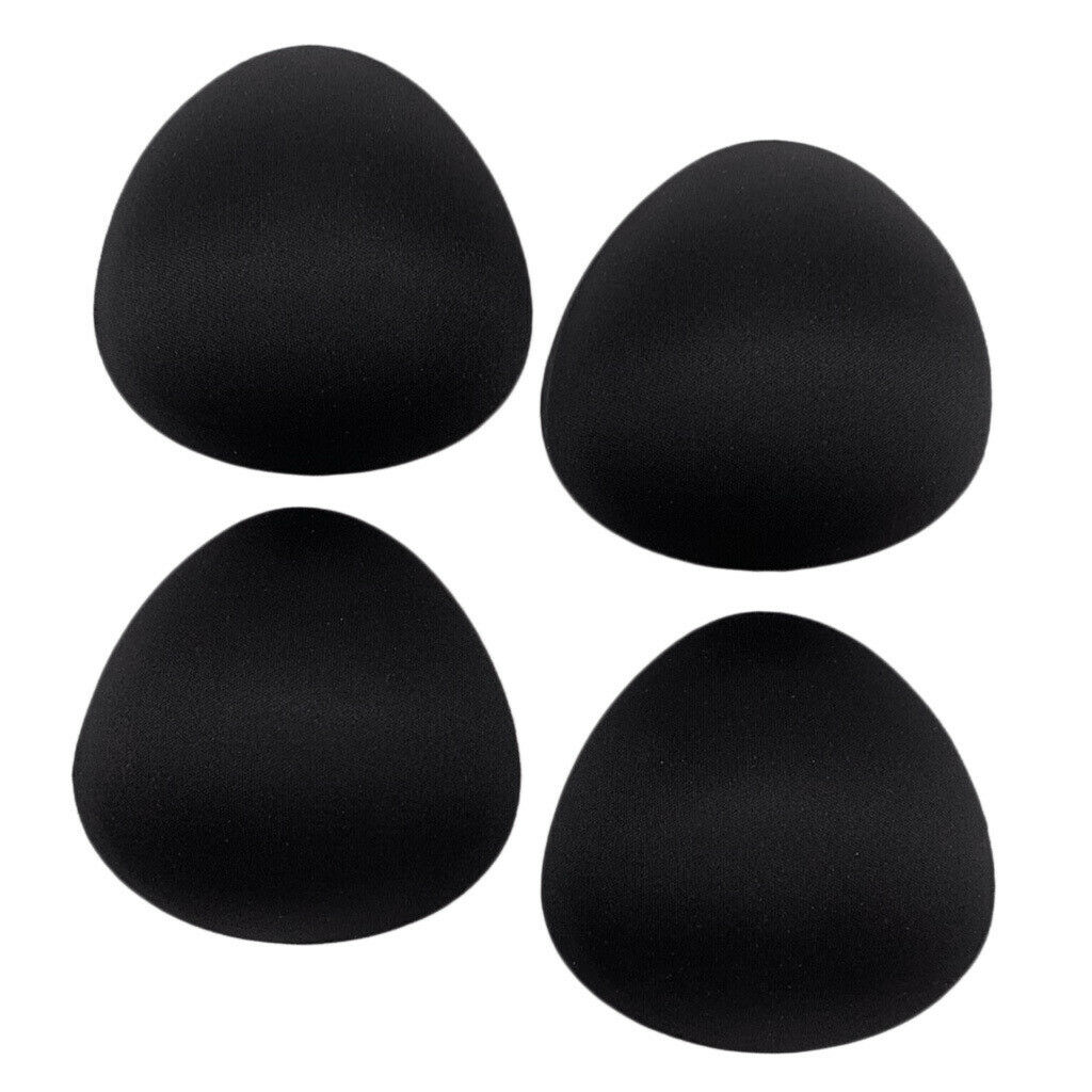 2X 2 Pairs Female Bra Pad Inserts Push Up Sponge for Swimwear Sportwear Black