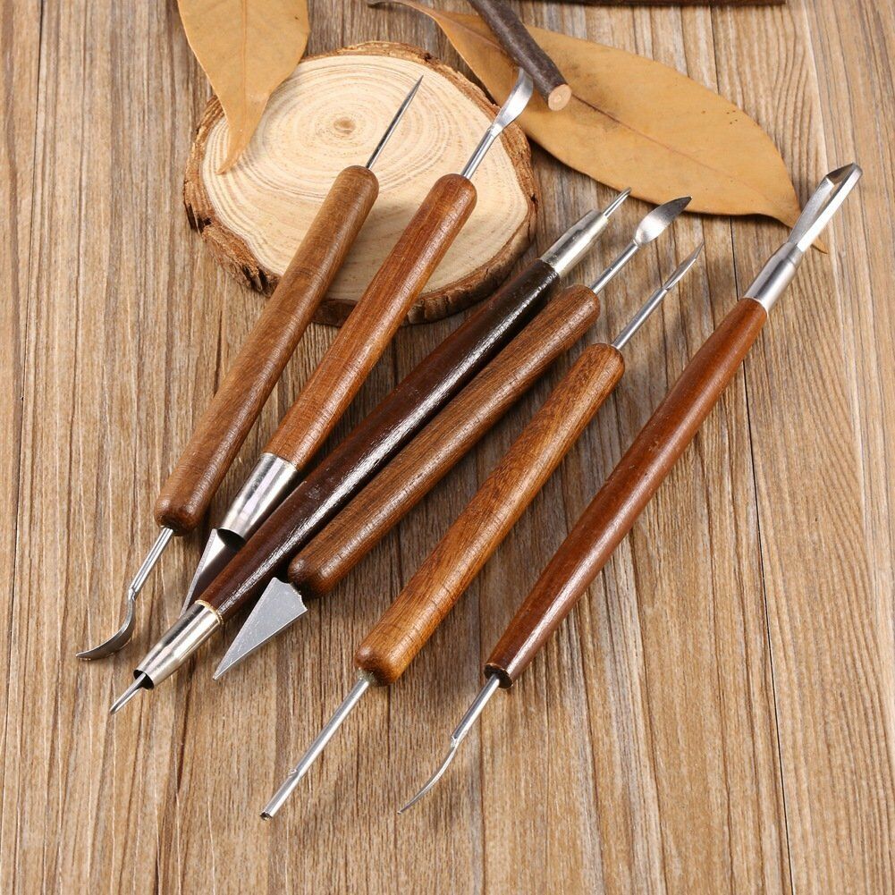 6pcs Clay Sculpting Set Wax Carving Pottery Tools Shapers Polymer Modeling New
