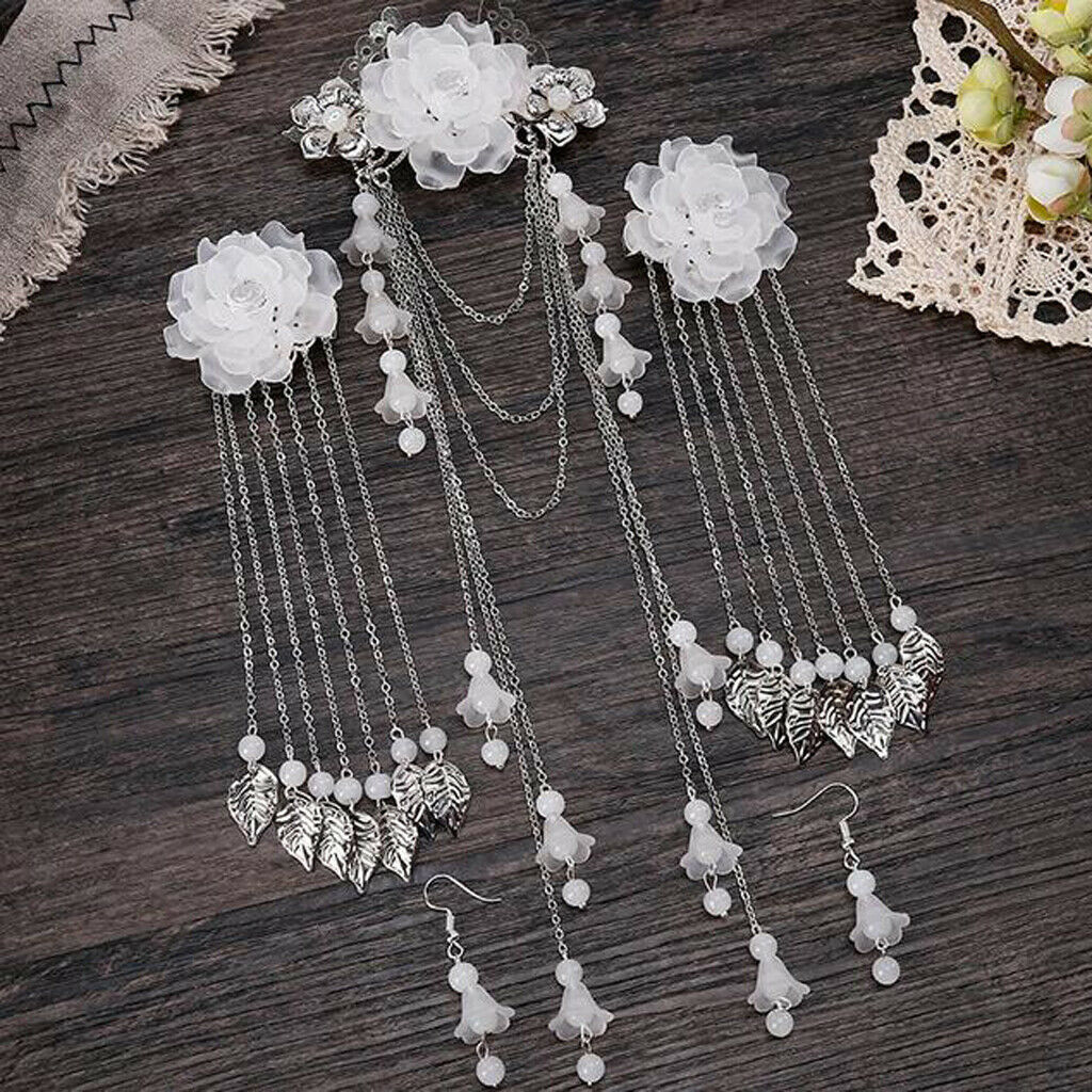 Retro Style Chinese Tassel Hair Clip Hair Stick Hairpin And Earrings Jewelry