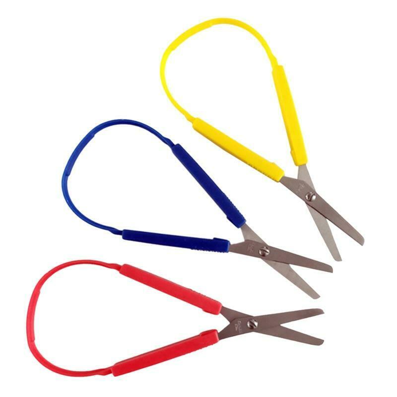 6pcs Colorful Loop Scissors for Kids Easy Grip Self-Opening Scissor Safety Cut