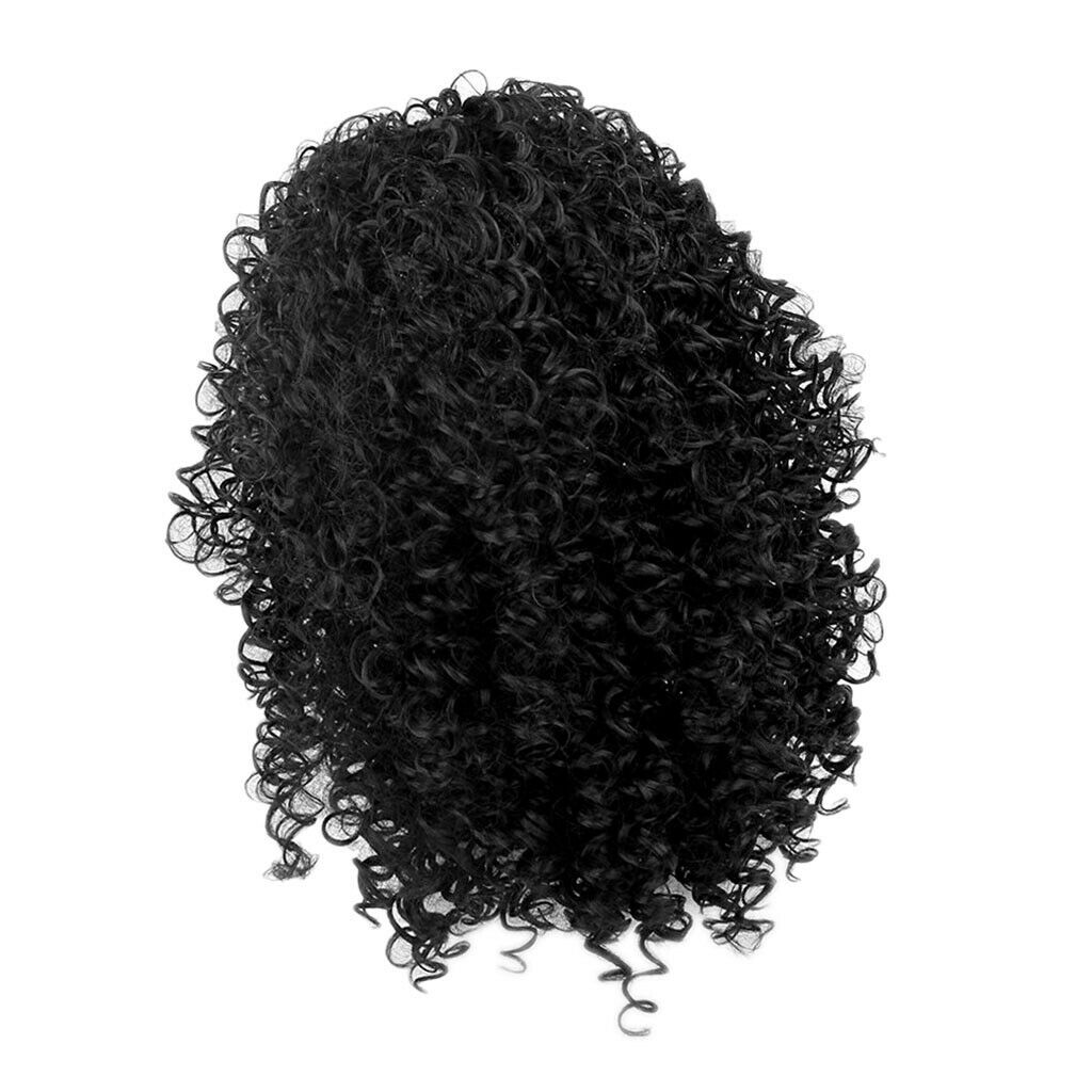 Fashion Afro Wig Synthetic Fiber Spiral Curls Black Breathable Wig For Women