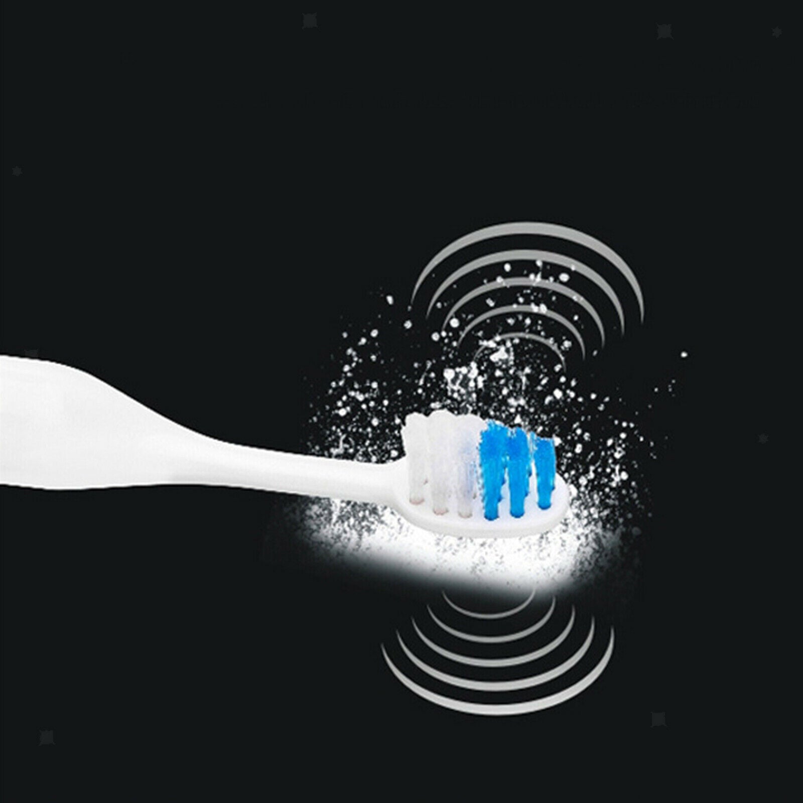 Portable Powerful Sonic Toothbrush Removes More Plaque Waterproof + 3 Heads -