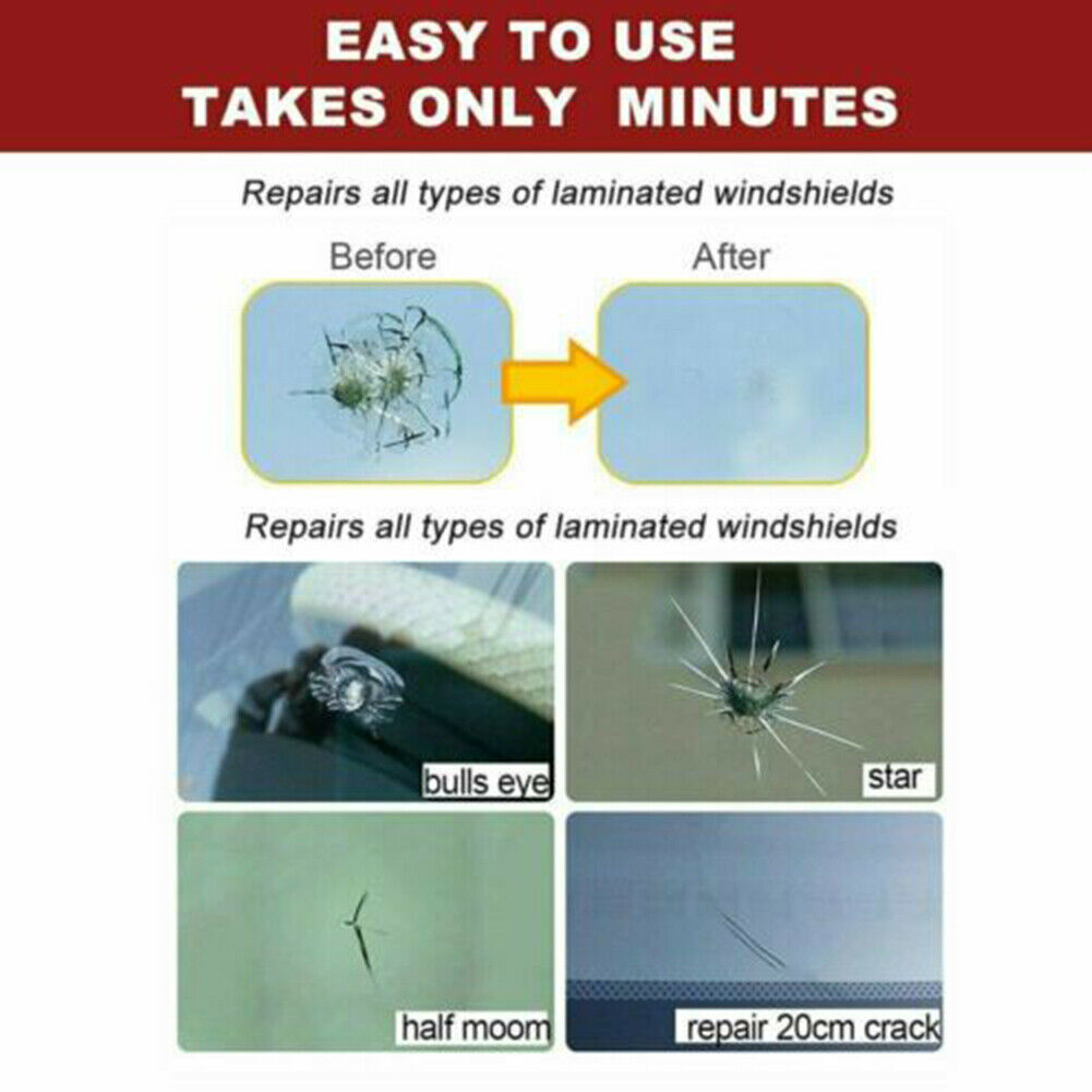 Windshield Repair Kit Quick Fix Car Cracked Glass Windscreen Repair Short Crack
