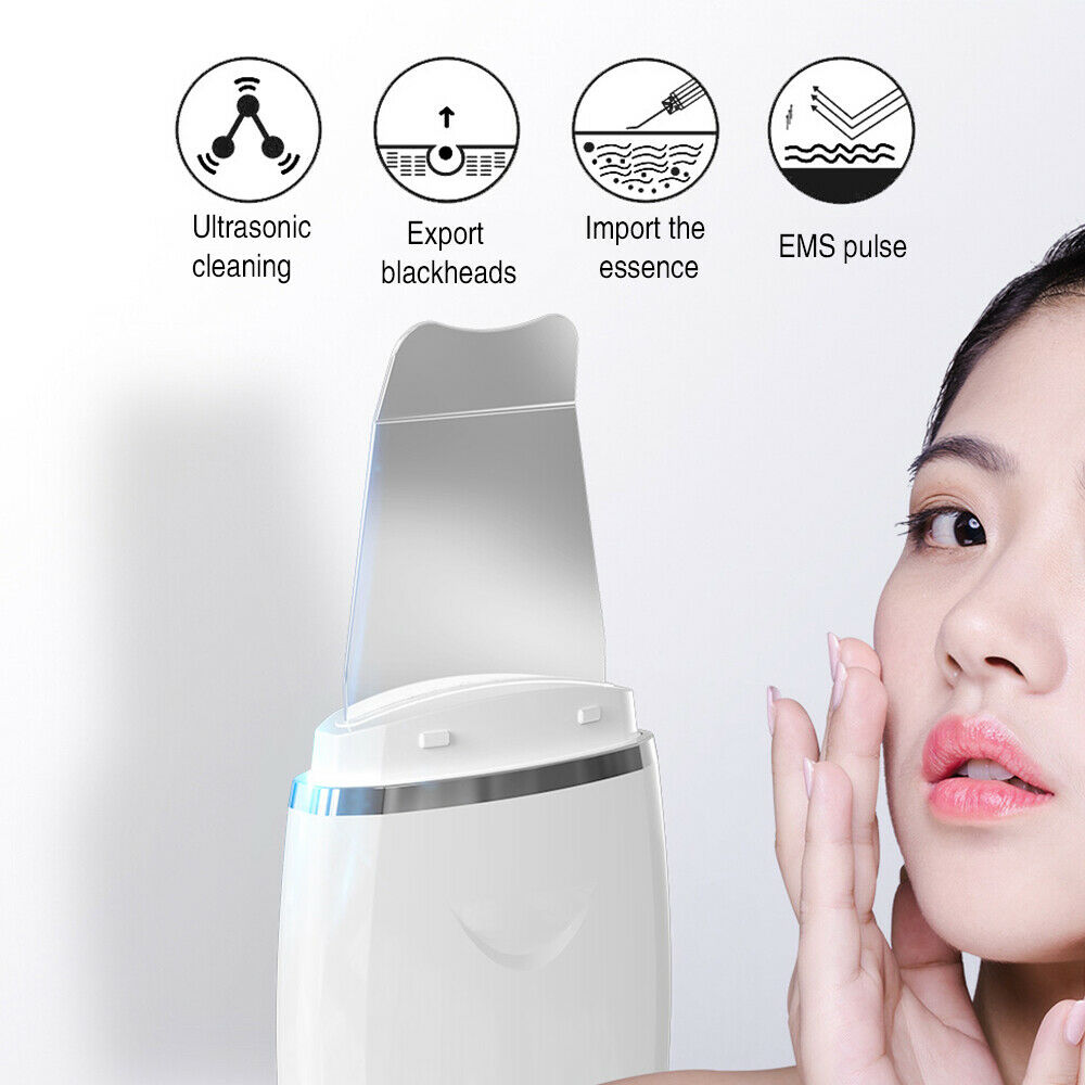 Ultrasonic Skin Scrubber Facial Spatula Cleaner Extractor Pore Peeling -