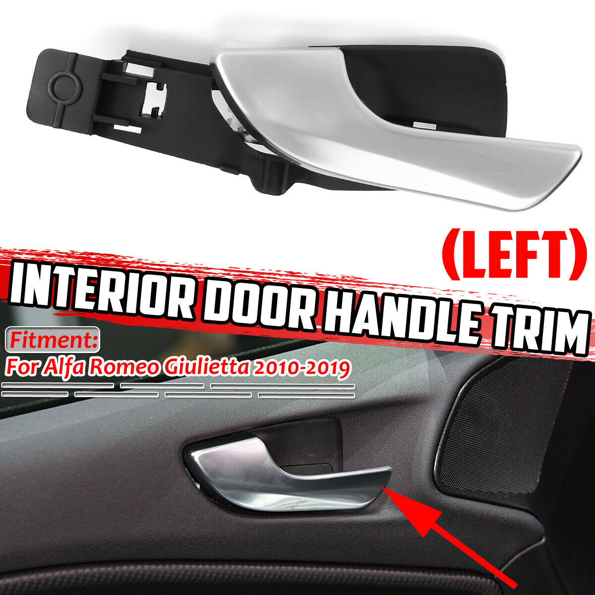 For Alfa Romeo Giulietta 2010-2019 Left Side Interior Car Door Handle Trim Cover
