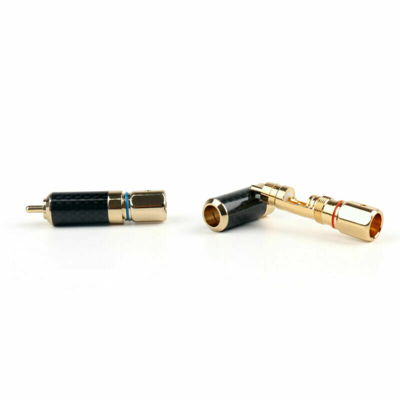 2 PCS Audiophile Copper Rhodium Plated RCA Jack Plug Solder DIY  AT2