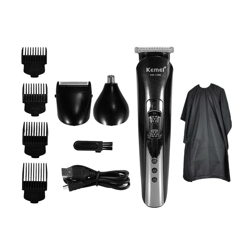 Electric Trimmer Cordless Men's Hair Clipper with Cape Kit Rechargable Home