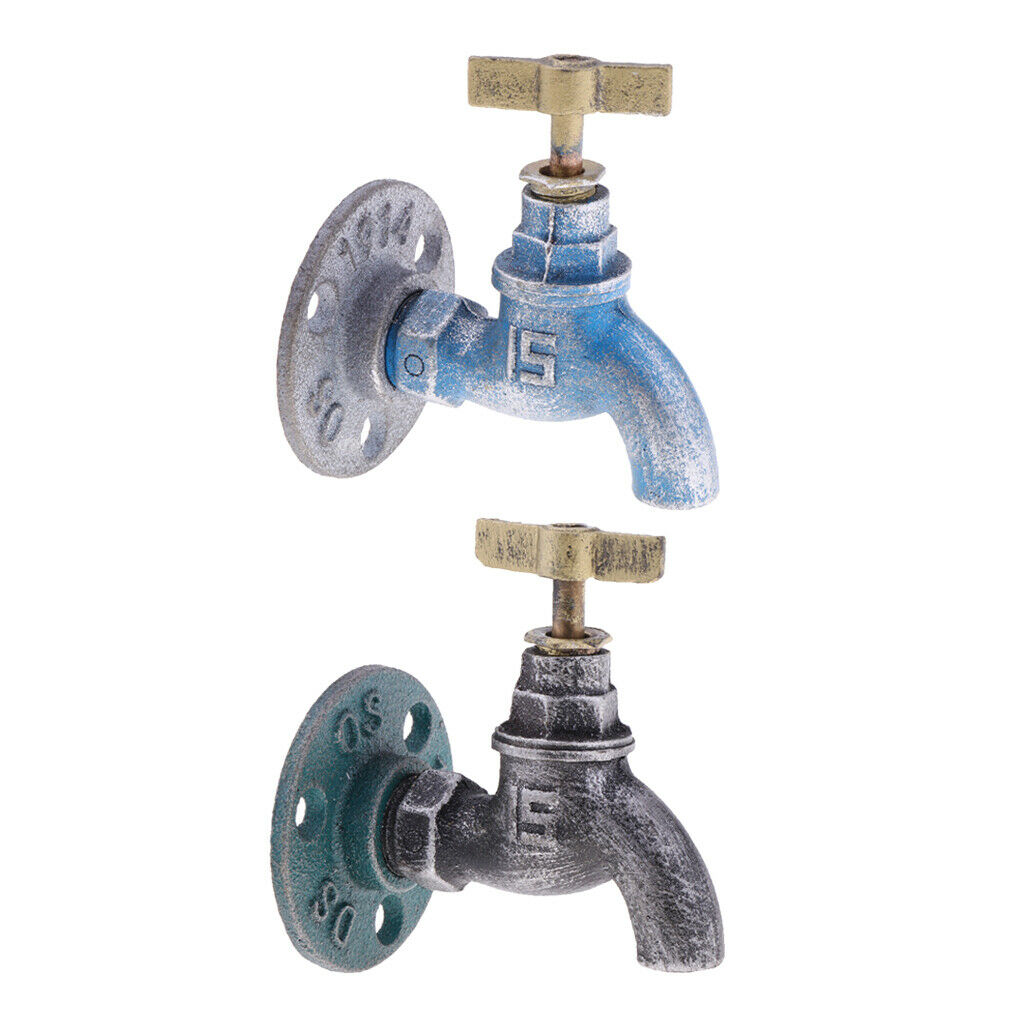 Set of 2 Rustic Spigot Handle Knob Hook Wall Hook f/ Laundry Living Room