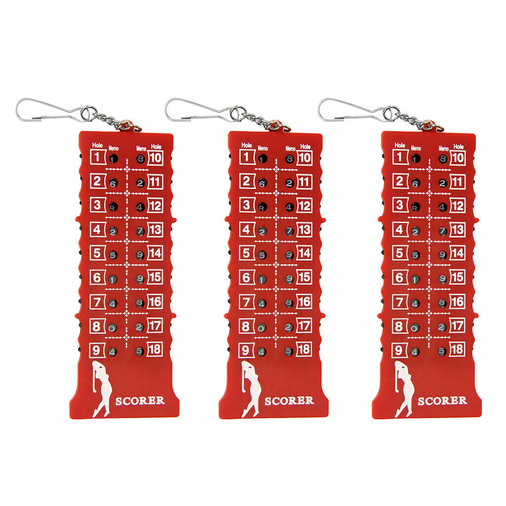 3pcs Durable Golfer Score Counter Hit Scoring Tool Accessory.