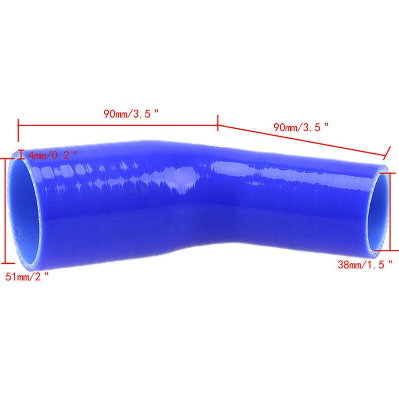 Universal Ca Elbow Silicone Hose 45 degree 2.5"-2" reducer COUPLER Blue