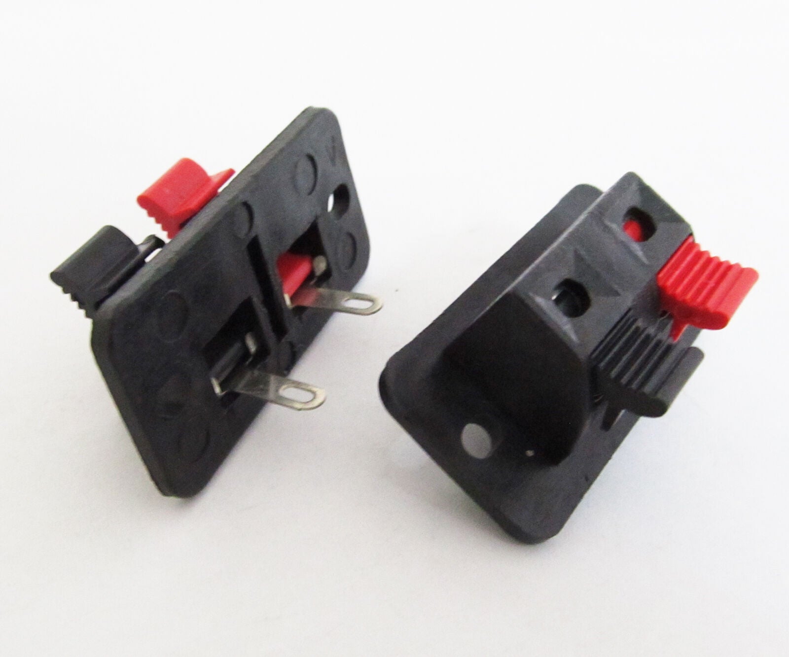 1pc Double Jack Spring Terminal Connector Audio Adapter