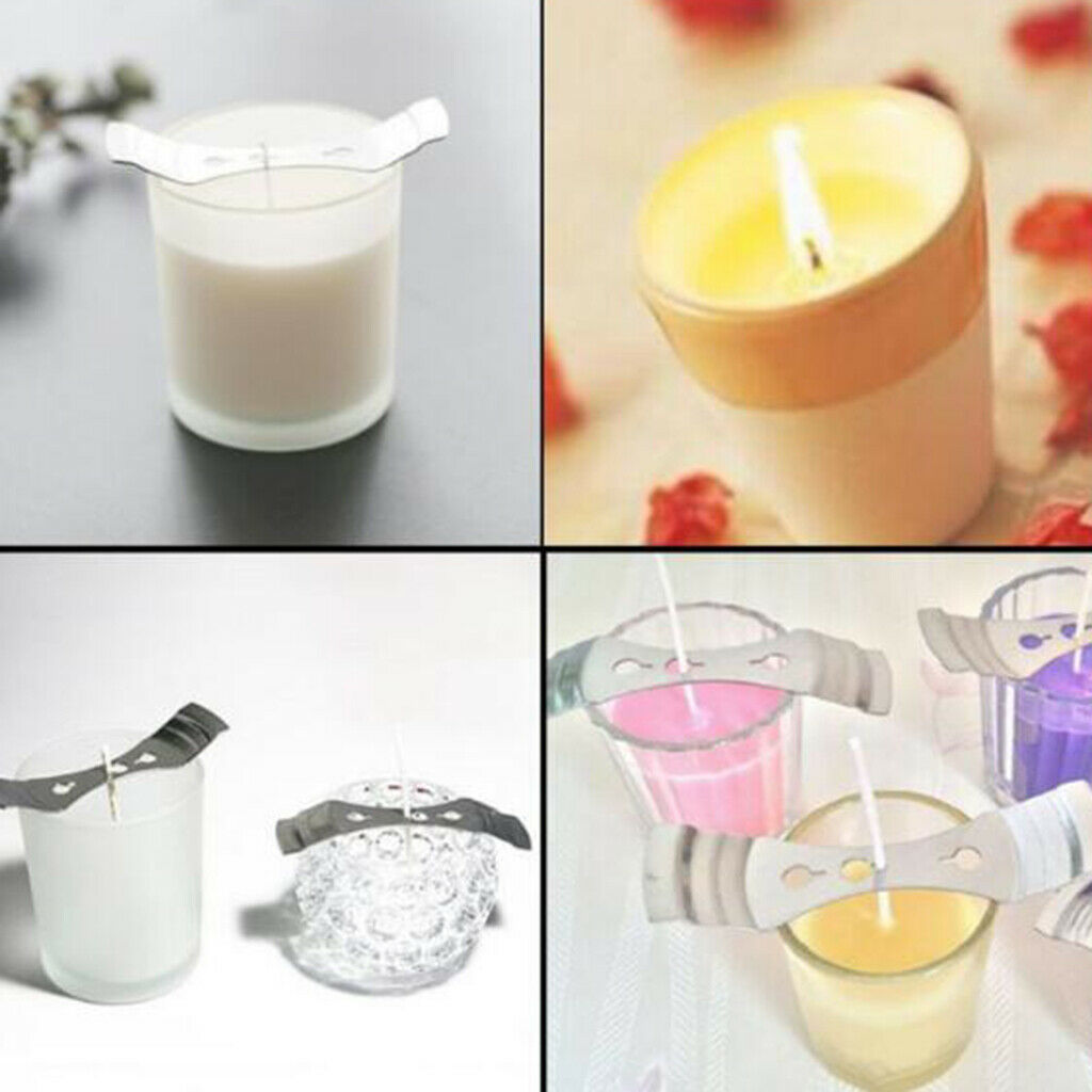 100Pcs Cotton Candle Wicks w/ Sustainers for DIY Wedding Home Candles Making 9cm