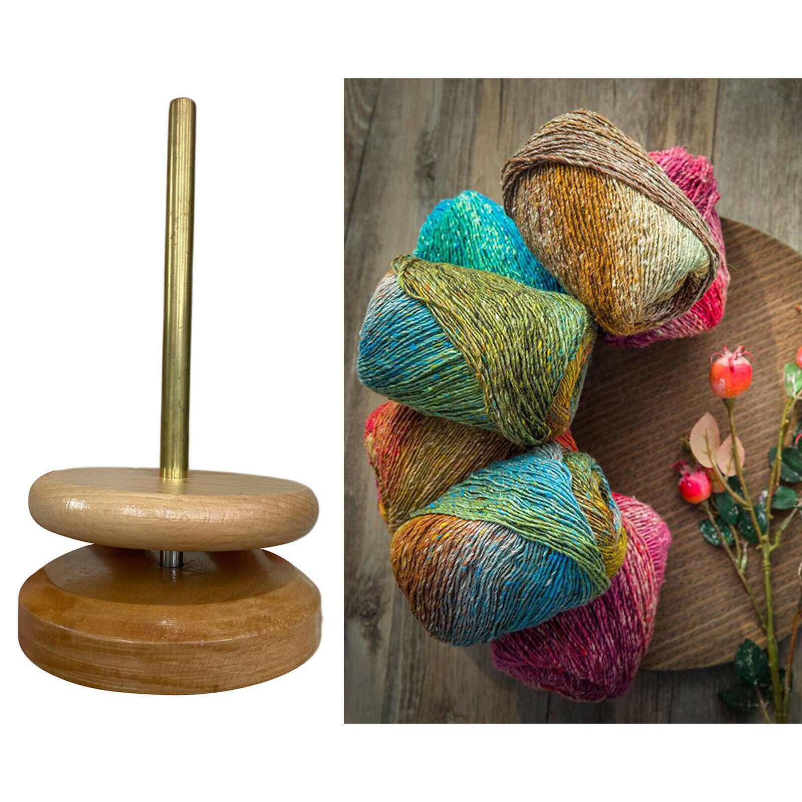 Durable Wood Yarn Holder Crochet Winder Cord Knitting Embroidery Accs Gift