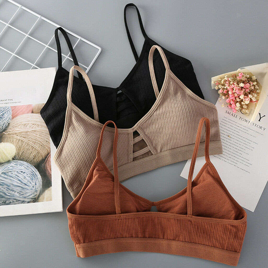 2pcs Lady Padded Push Up Bra Elastic Everyday Seamless Bralette Strappy