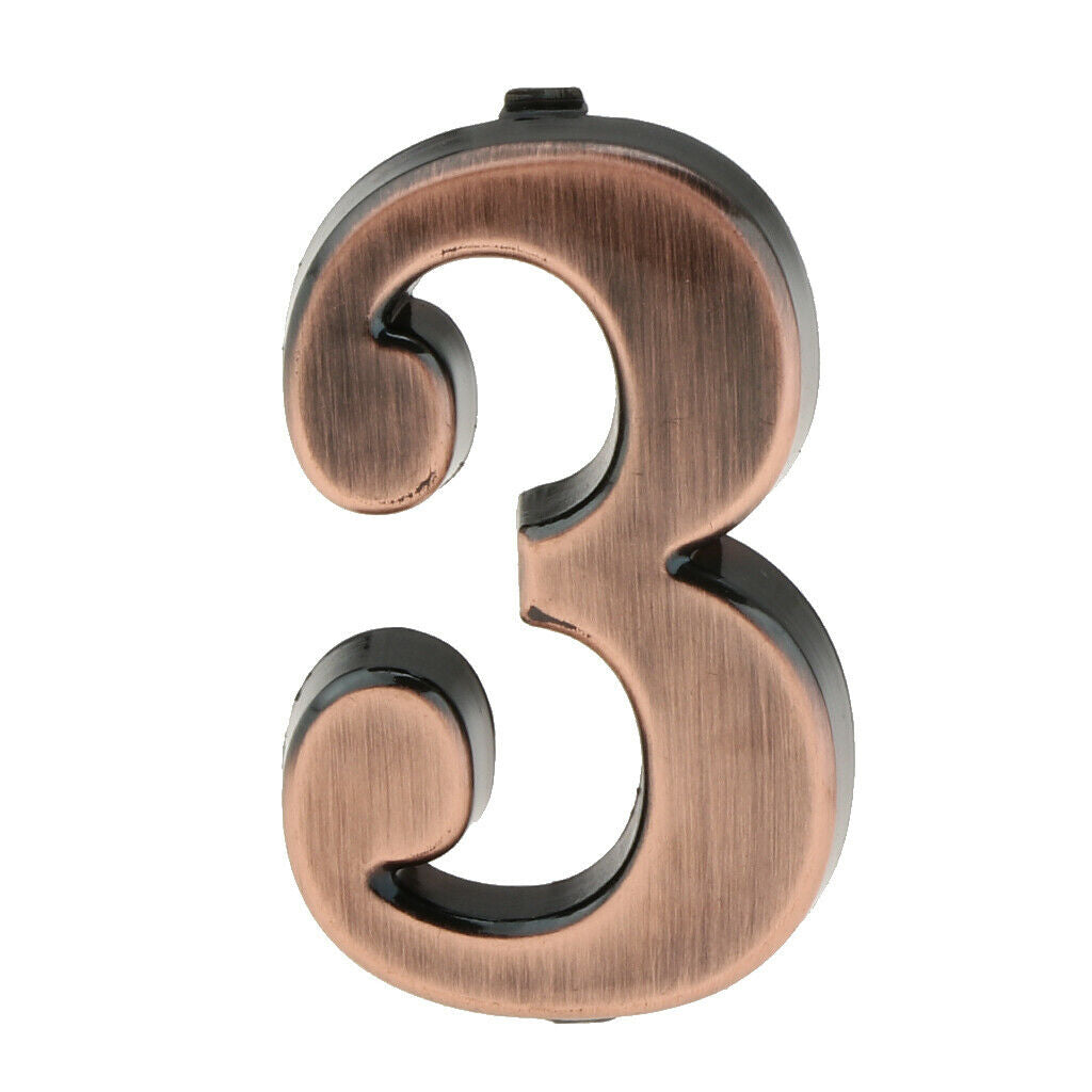 6x ABS Plastic House Door Number Sign Plaque DIY Digit Number 0 to 9 Number